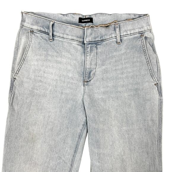 Express 70s Flare Jeans Women's 8R Light Wash Denim Trouser Hippie Boho Stretch - Picture 6 of 11